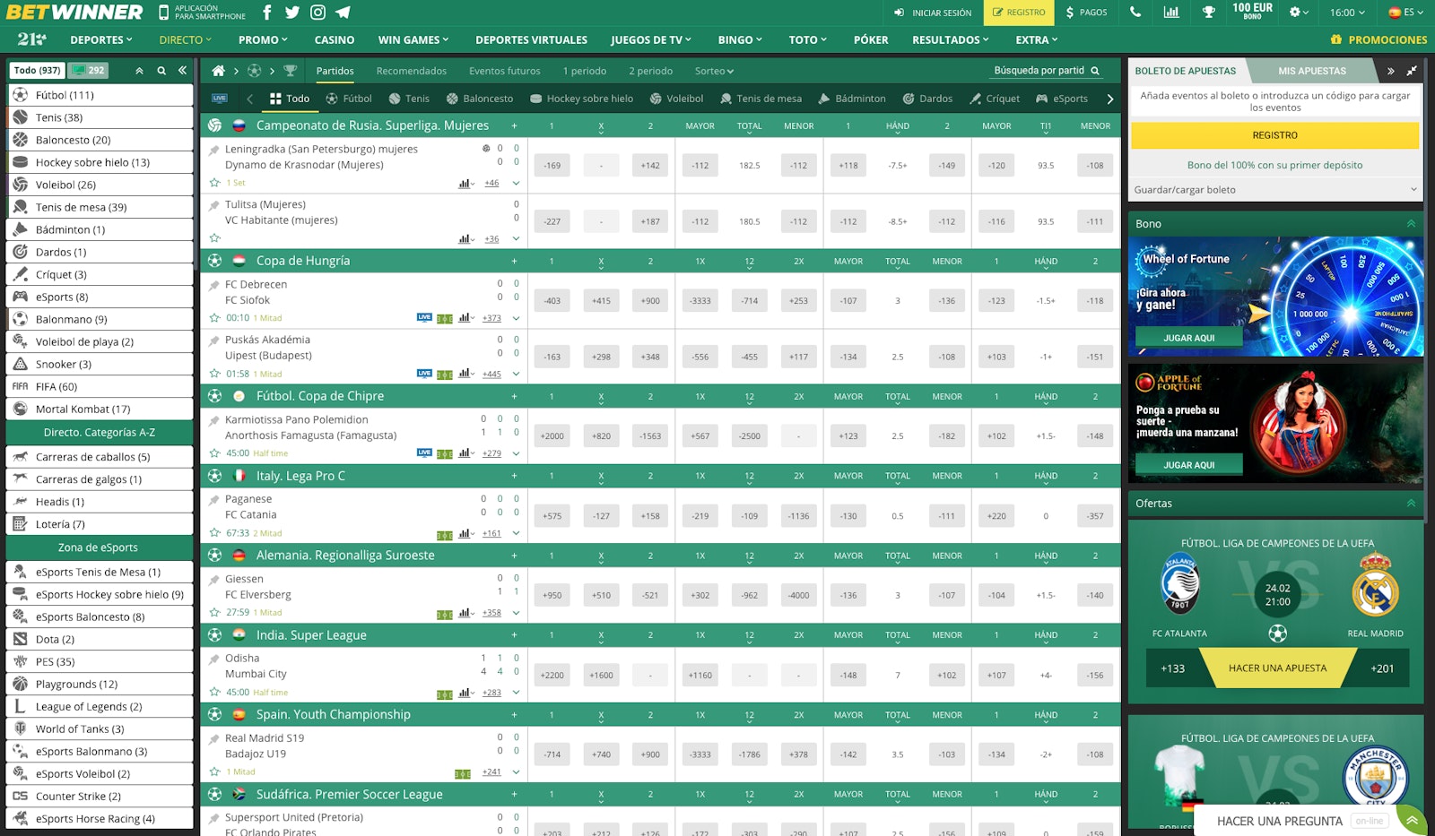 Betwinner apuestas deportivas Mexico