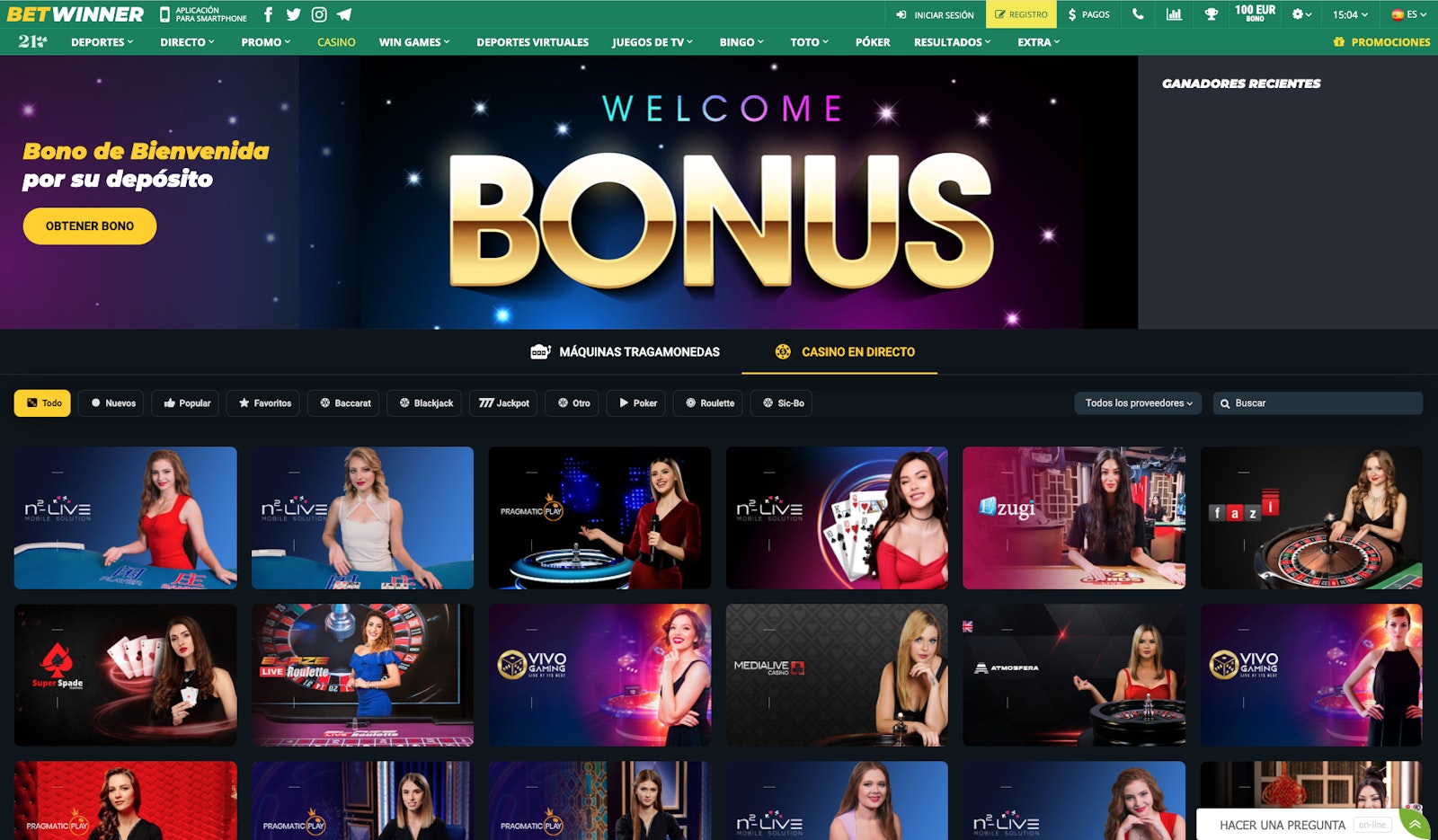 Betwinner casino online