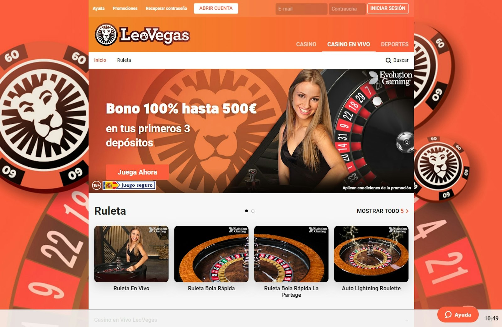 LeoVegas Casino en vivo